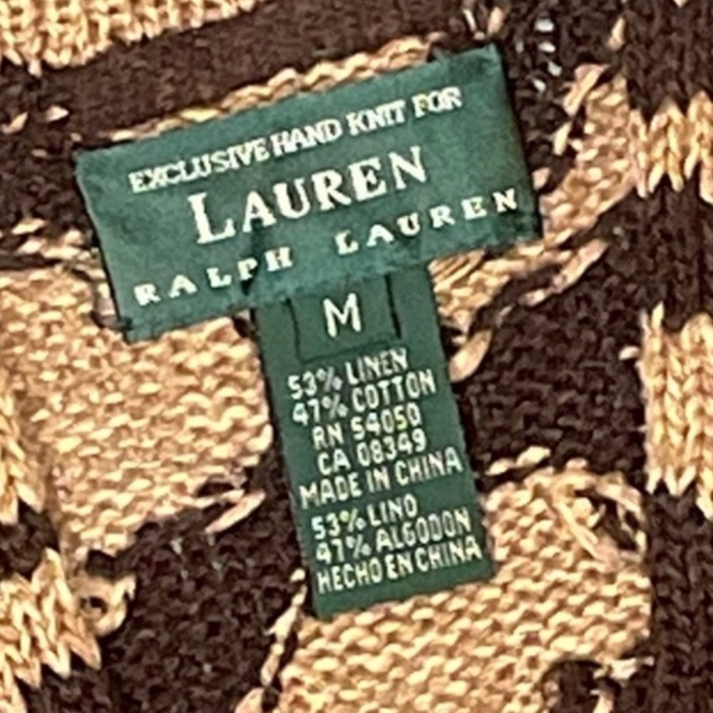 Handknit Ralph Lauren linen blend Cardigan - Picture 5 of 10